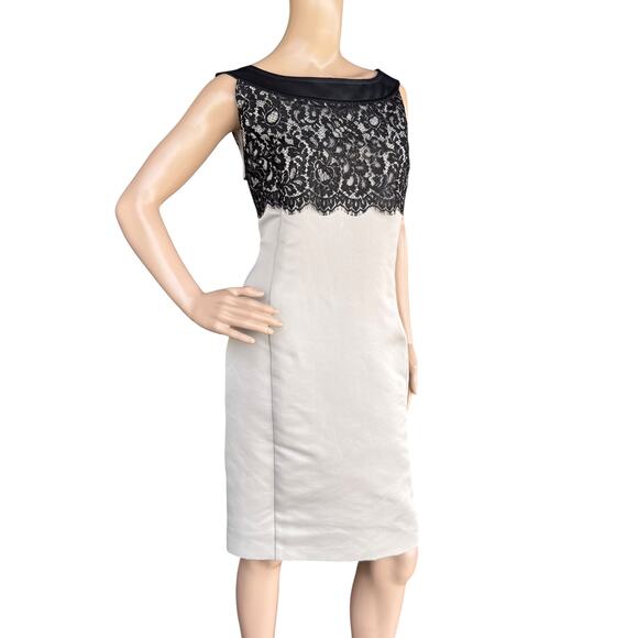 St. John Two-Tone Black & Gray Knit Sheath Dress Sz 14 Designer Evening Cocktail - Picture 8 of 12